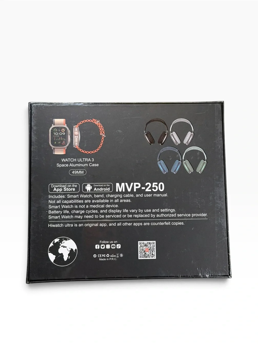 MVP-250 Ultra 3 Premium Edition - Wireless Headphones & Smartwatch Bundle (NIB)